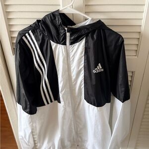 Adidas Monochrome Windbreaker with Stripes